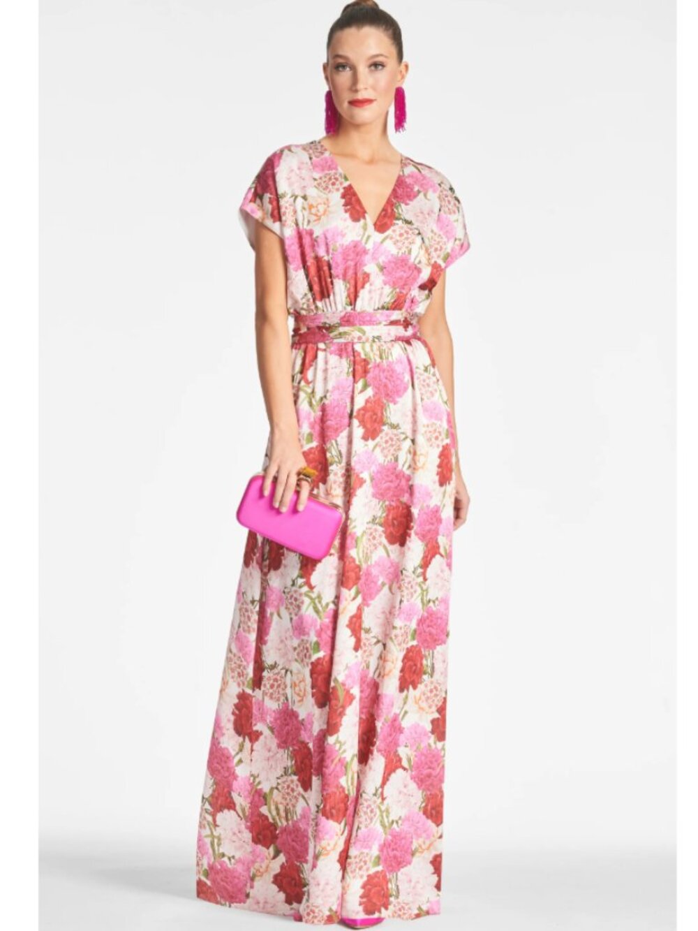 Sachin + Babi Leah Gown Maxi Dress Campo Di Fiore Floral Pink Wedding Guest 2